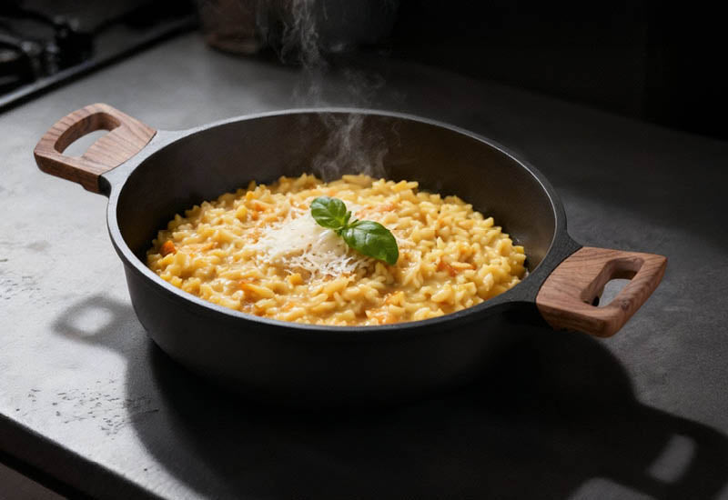 Materiale de calitate alese pentru o gătire rapidă, oferind o durată lungă de viață vaselor de gătit.