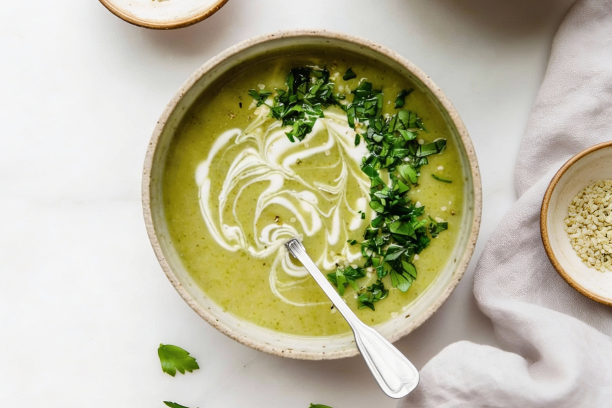 Supă cremă de broccoli la friteuza cu aer cald