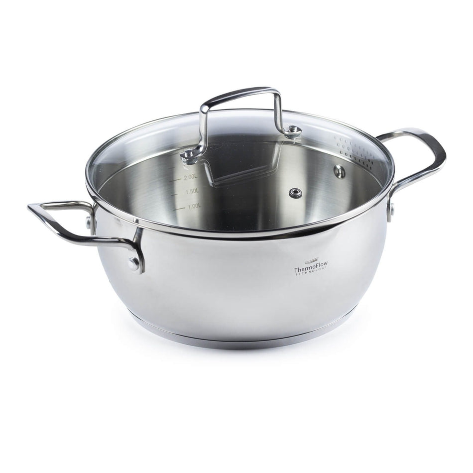 Rosmarino oală din oțel inoxidabil cu capac din sticlă Pour&Cook II – 4,2 L, 24 cm