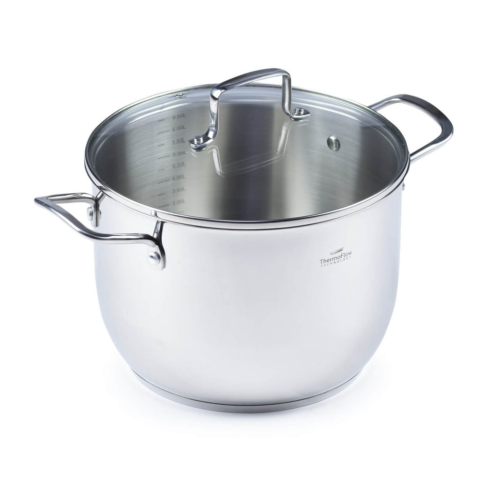 Rosmarino oală din oțel inoxidabil cu capac din sticlă Pour&Cook II – 7L, 24 cm