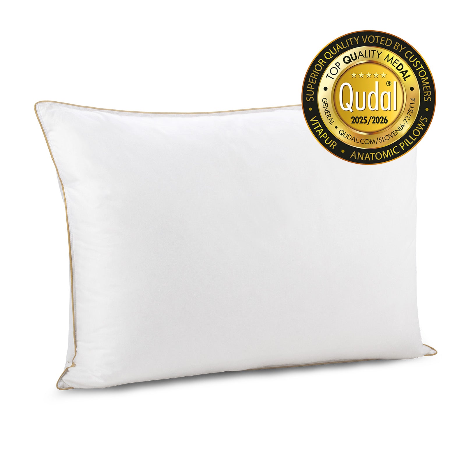 Pernă ergonomică cu pene și puf de gâscă Vitapur Finland Premium, 50x70 cm