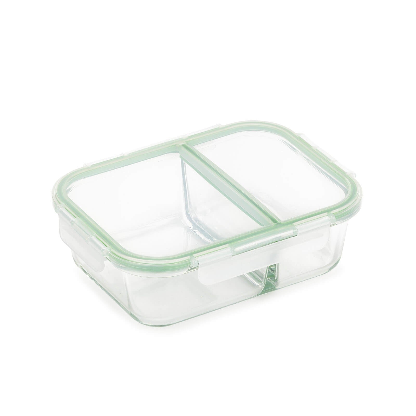 Vas dreptunghiular de sticlă cu capac și compartiment Rosmarino Bake&Go – 1300 ml