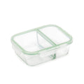 Vas dreptunghiular de sticlă cu capac și compartiment Rosmarino Bake&Go – 1300 ml