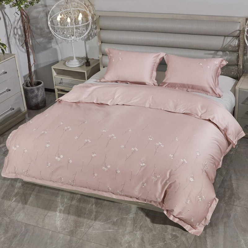 Lenjerie de pat brodată din bumbac-satin PREMIUM Eila