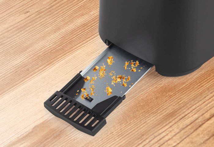 Design practic cu tavă pentru firimituri.