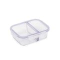 Vas dreptunghiular de sticlă cu capac și compartiment Rosmarino Bake&Go – 1300 ml