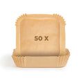 Set de 50 de foi de hârtie de copt pentru friteuza cu aer cald Rosmarino - formă pătrată, 20 cm