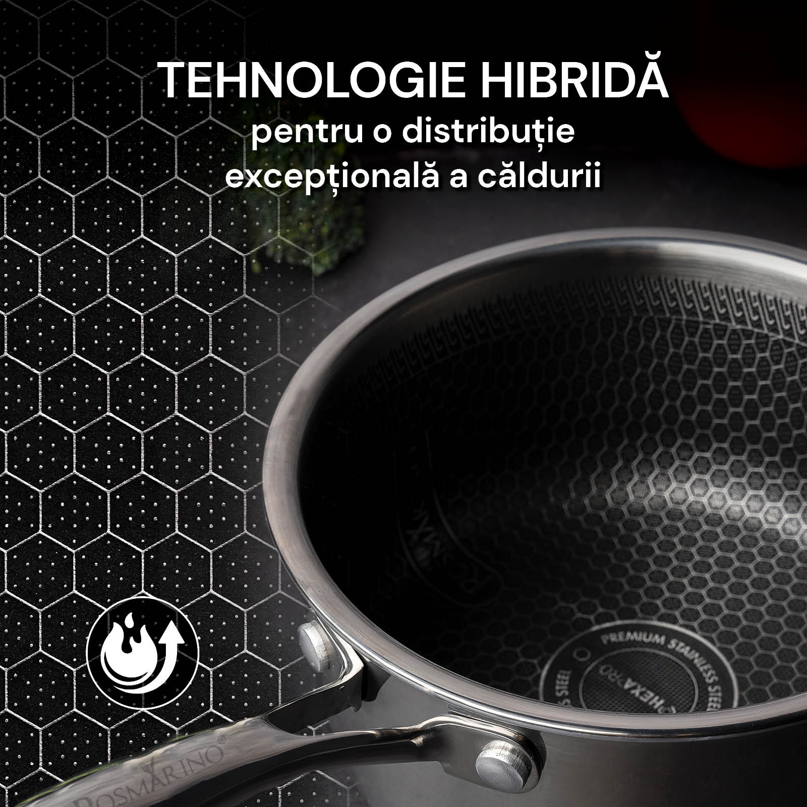 Tigaie wok premium Rosmarino HexaPRO - 28 cm