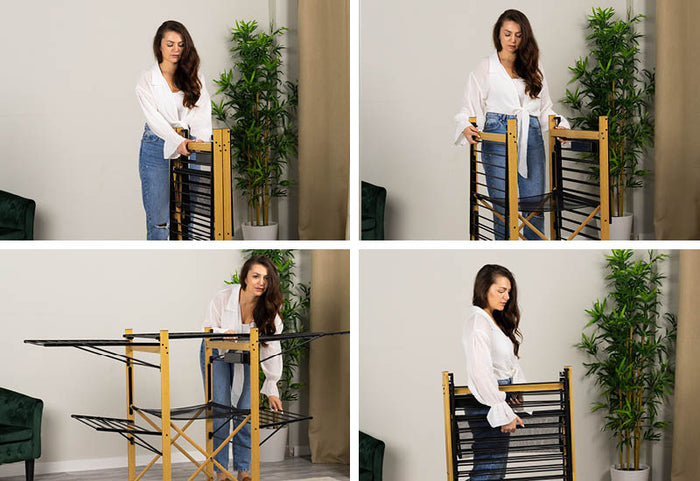 Usucă mult mai multe rufe pe cele 4 aripi pliabile.