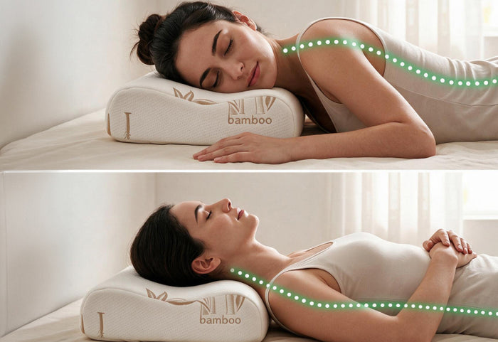 Formă ergonomică tip val pentru dormitul pe lateral și pe spate