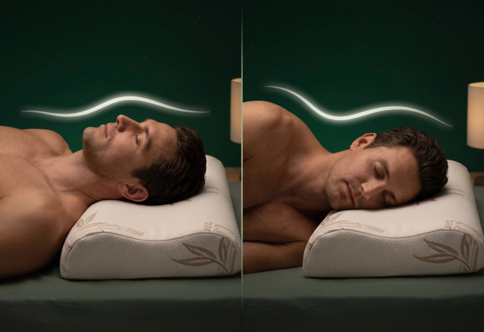 Formă ergonomică tip val pentru dormitul pe lateral și pe spate