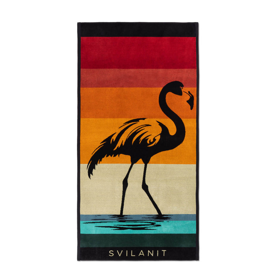 Prosop de plajă Retro Flamingo, 80 x 160 cm