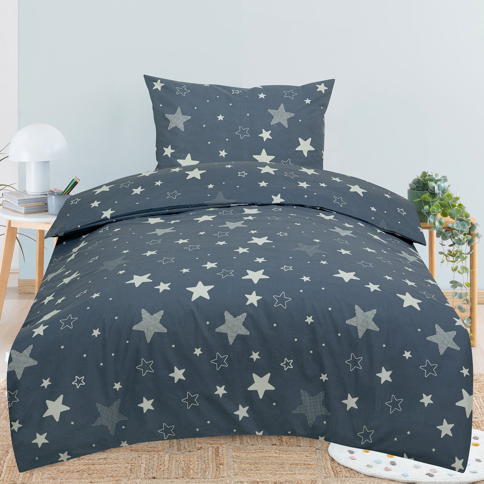 Lenjerie de pat pentru copii din bumbac Stellar Friend