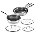 Set de tigăi Rosmarino HexaPro, 7 piese cu capace