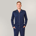 Svilanit pijamale bărbați lungi Greyson – Imperial Blue