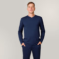 Svilanit pijamale bărbați lungi Lennox V – Imperial Blue
