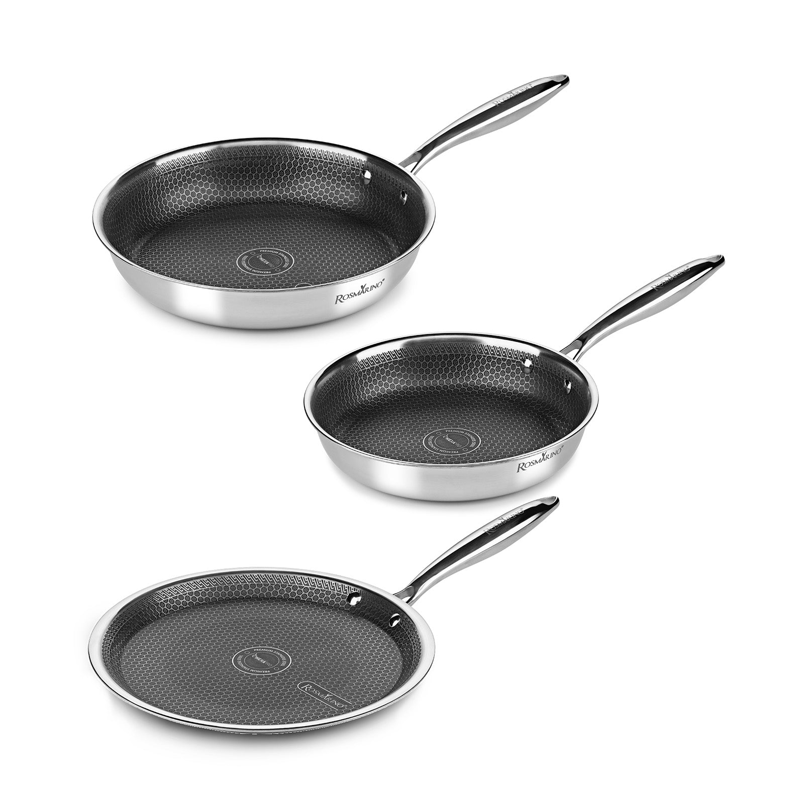 Set de tigăi Rosmarino HexaPRO, 3 piese