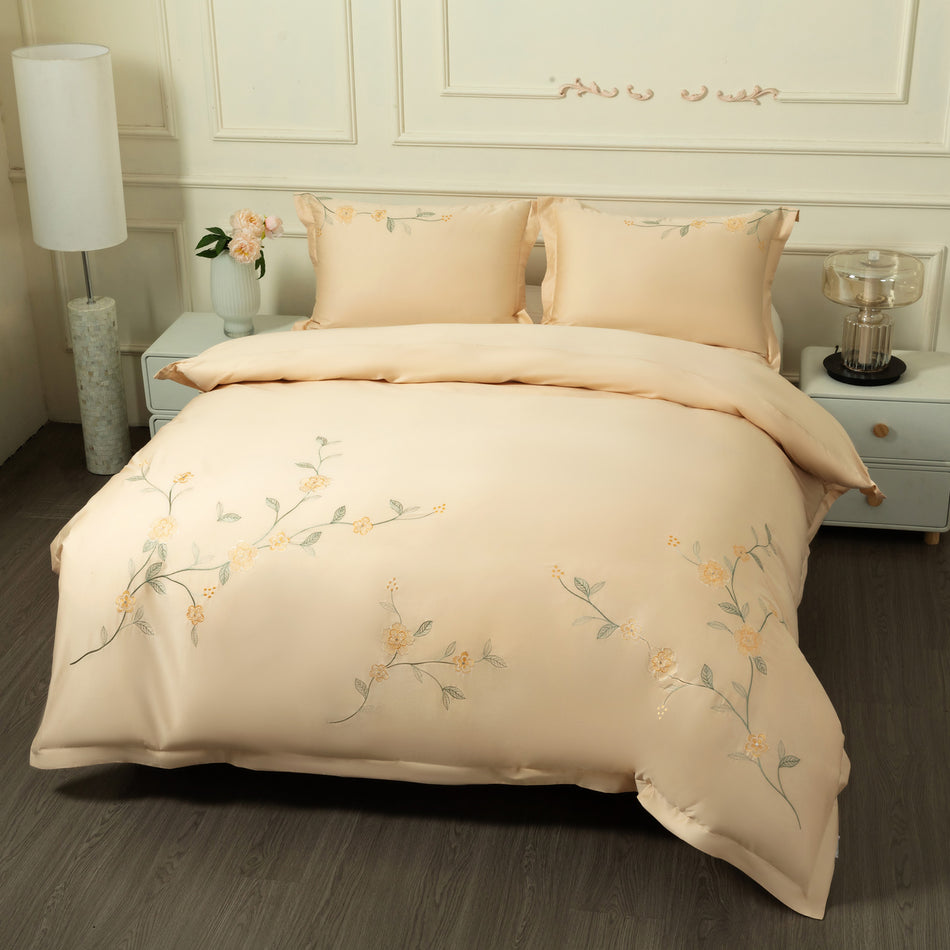 Lenjerie de pat brodată din bumbac-satin PREMIUM Florence