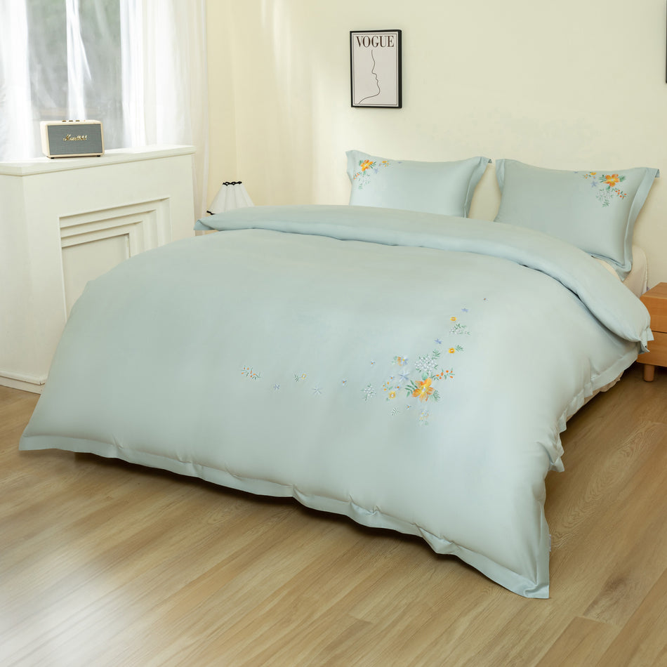 Lenjerie de pat brodată din bumbac-satin PREMIUM Molly