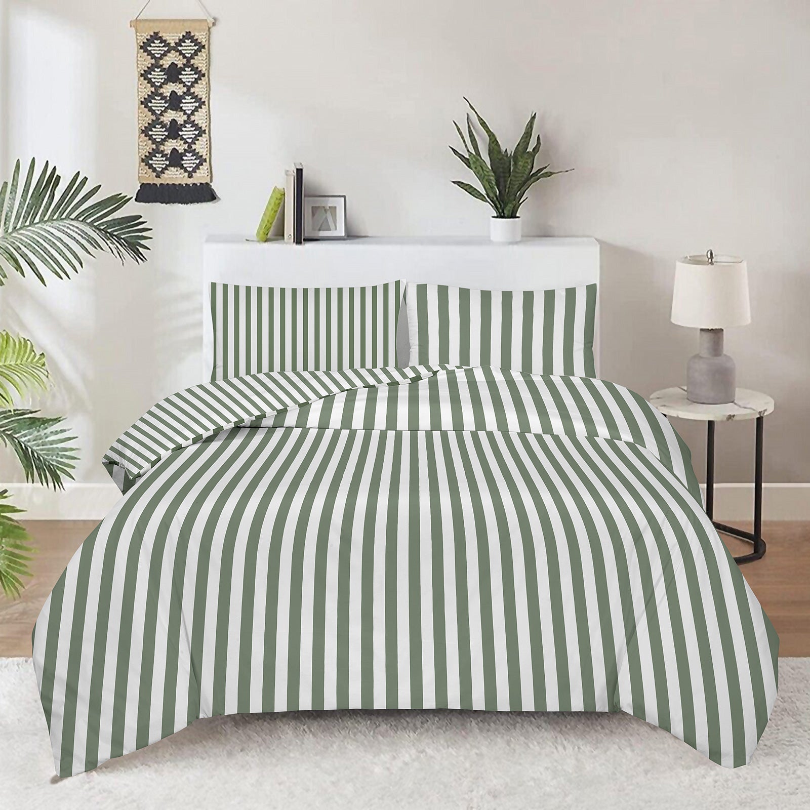 Lenjerie de pat din bumbac Svilanit Olive Stripe