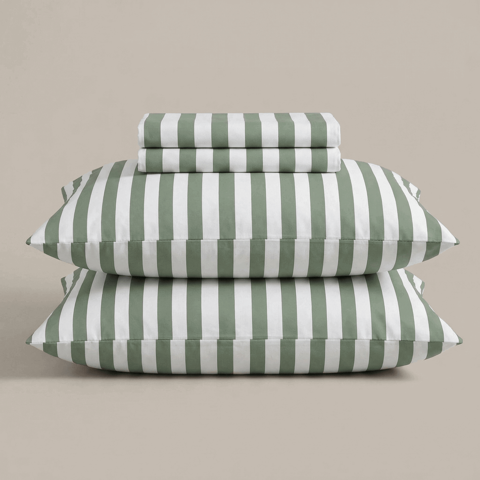 Lenjerie de pat din bumbac Svilanit Olive Stripe