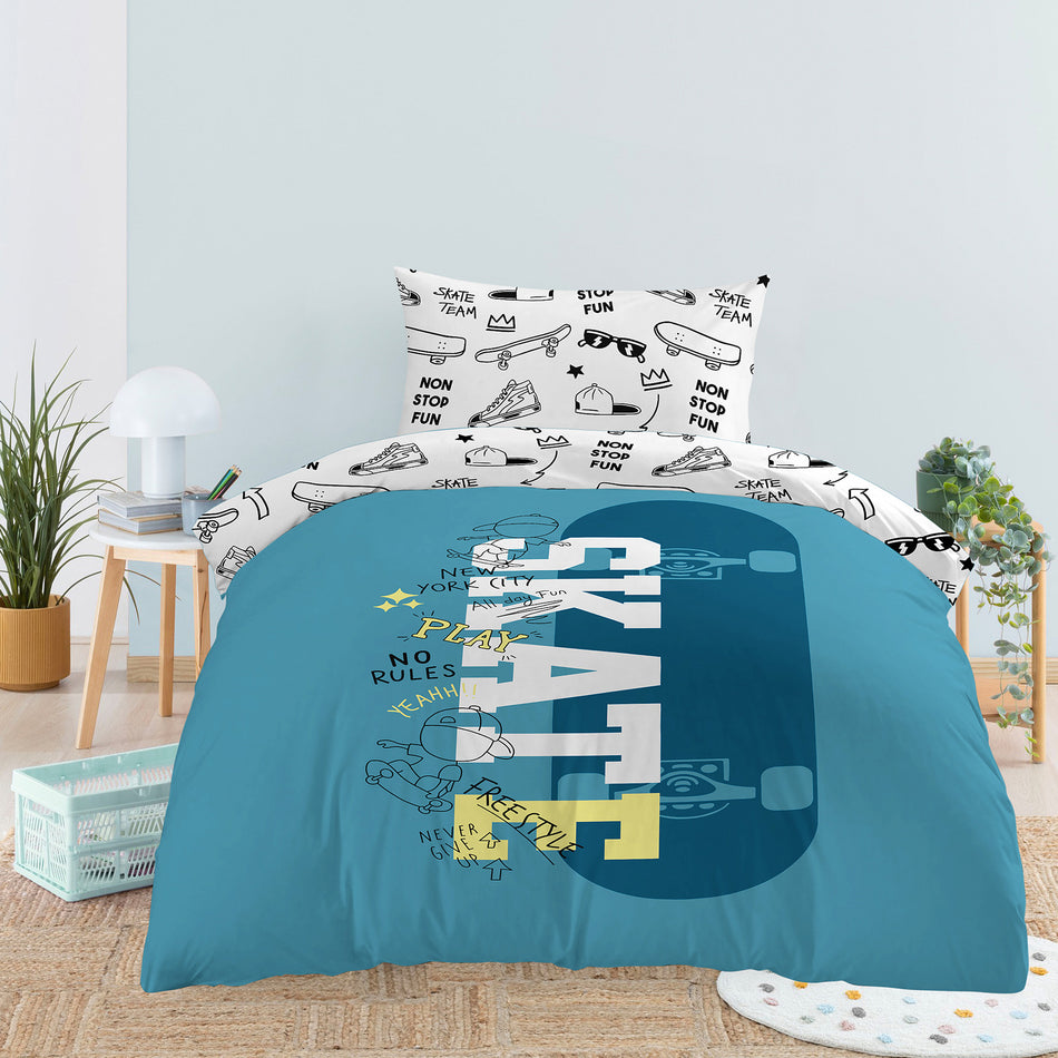 Lenjerie de pat pentru copii din bumbac Svilanit Skate City
