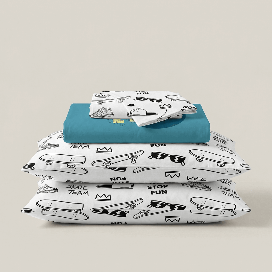 Lenjerie de pat pentru copii din bumbac Svilanit Skate City