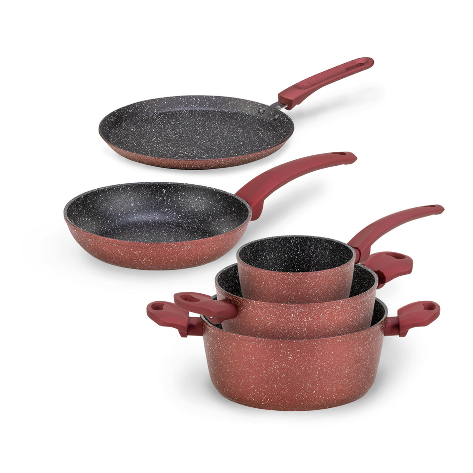 Set de vase de gătit Rosmarino Lava Stone Grape, 5 piese
