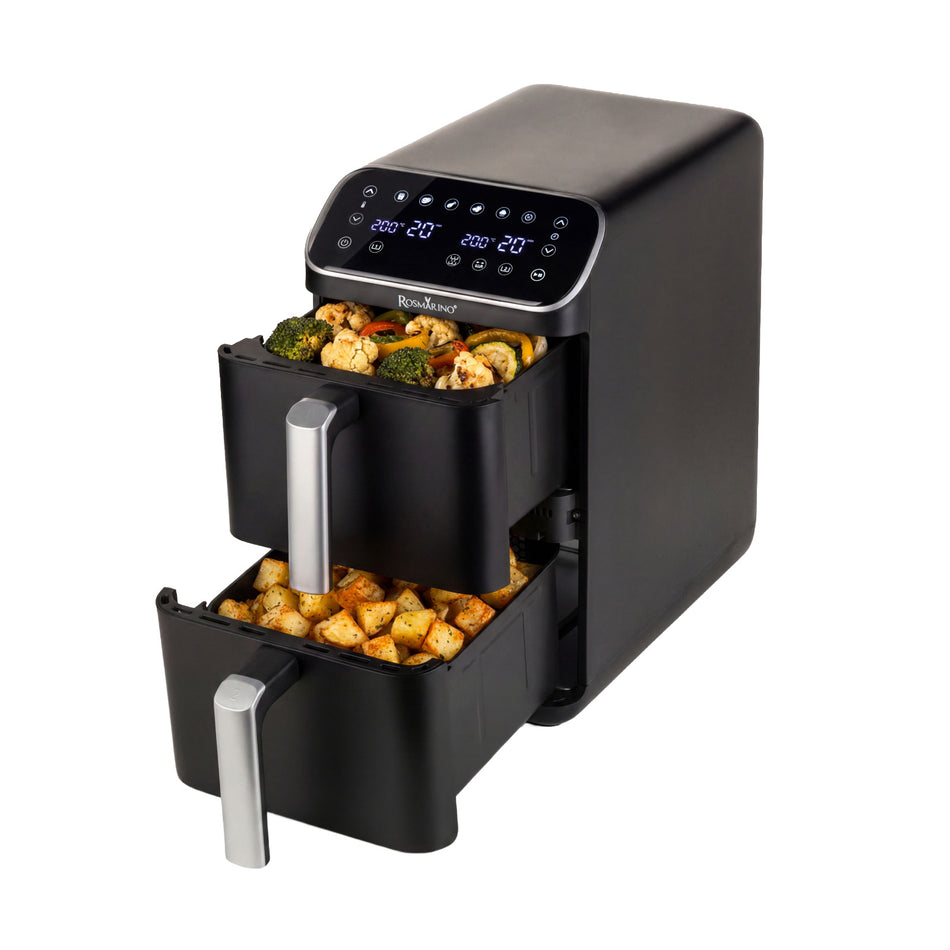 Friteuză cu aer cald înaltă cu coș dublu Rosmarino Airfryer Tower 2.0 DuoStack – 9,4 L