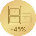 Design subțire, economie de spațiu de 45%4