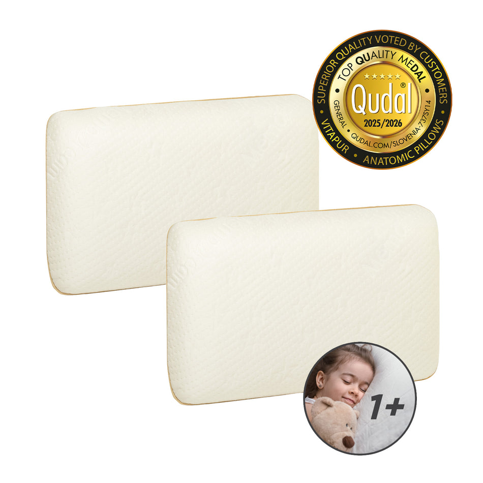 2 x pernă pentru copii cu spumă cu memorie MemoDream Junior – 30 x 50 x 5 cm