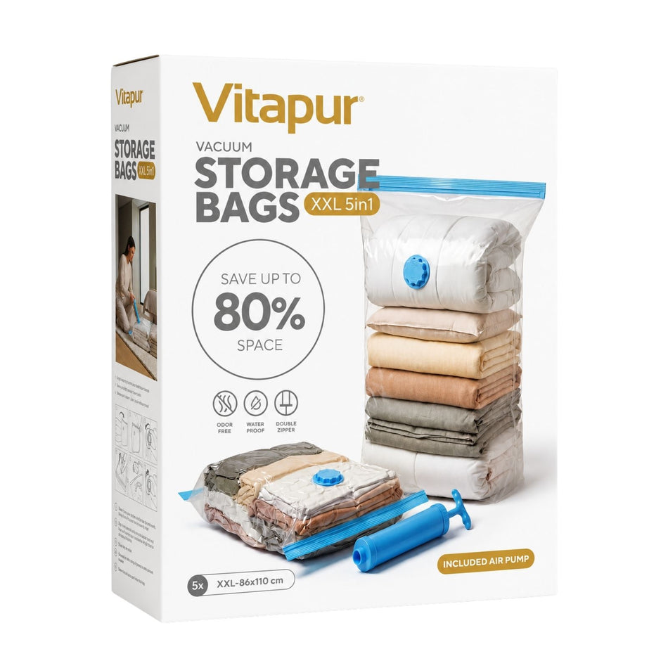 Pungi vacuum haine XXL 5 în 1 și pompă manuală