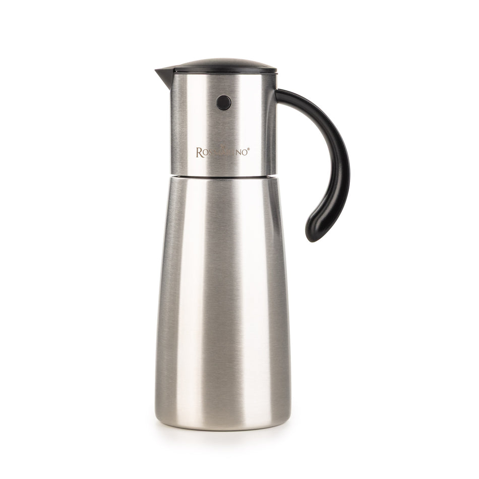 Sticlă din oțel inoxidabil pentru ulei sau oțet cu deschidere automată Rosmarino GravityPour – 500 ml