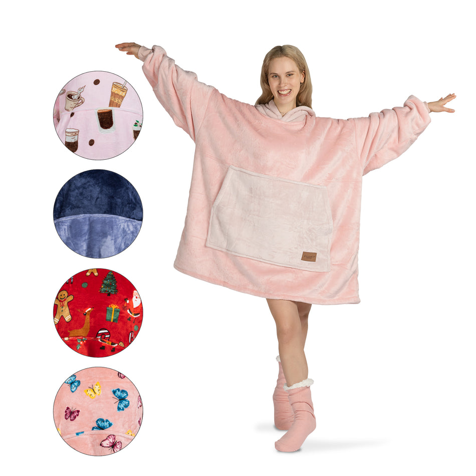 Pătură Hoodie + Cadou: Șosete