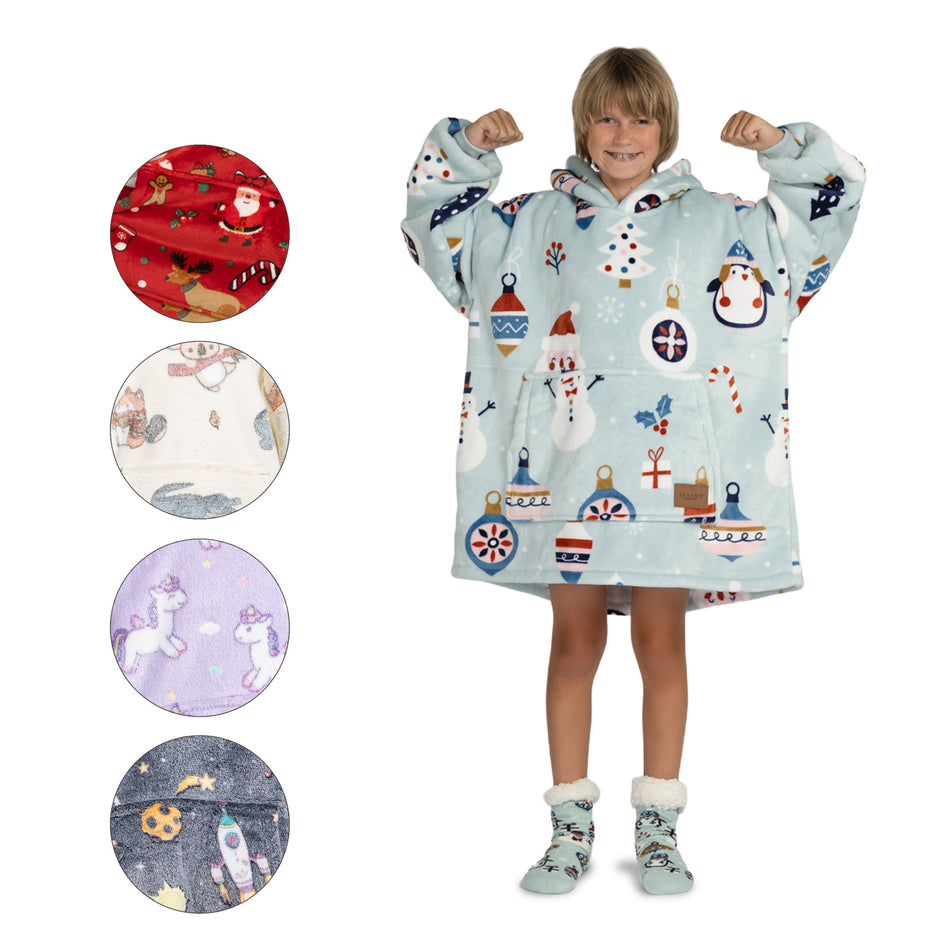 Pătură Hoodie pentru copii Svilanit + Cadou: Șosete