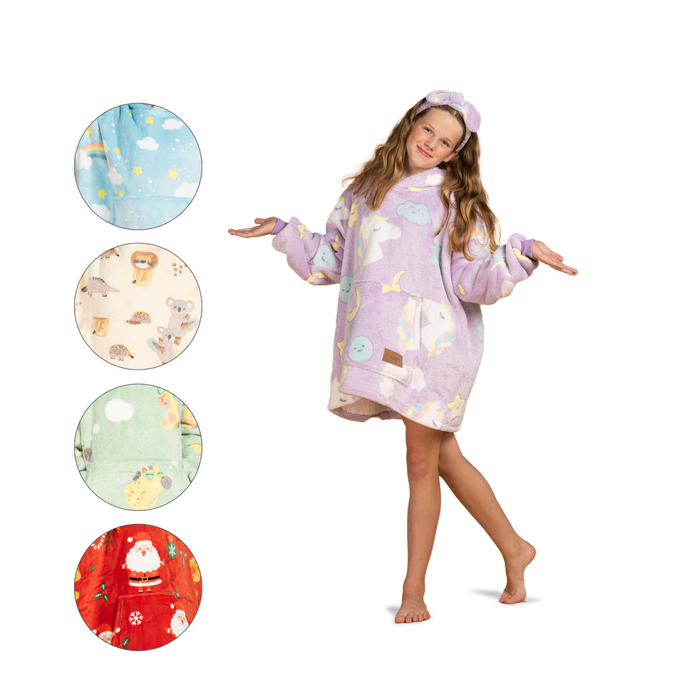 Pătură hanorac pentru copii Svilanit + cadou: șosete/bentiță