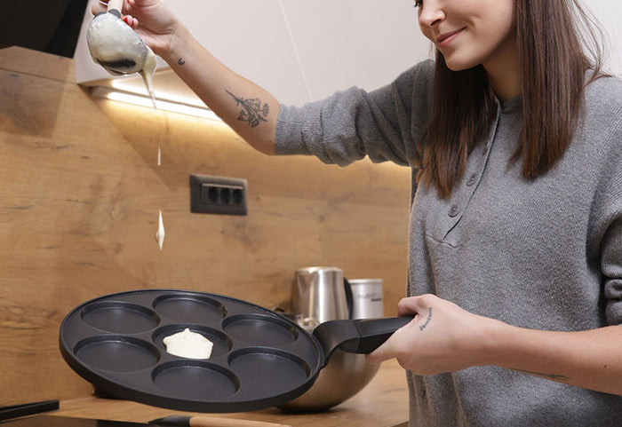 7 mini-clătite perfecte simultan.