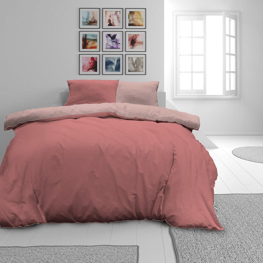 Lenjerie de pat din satin de bumbac Pure Rose