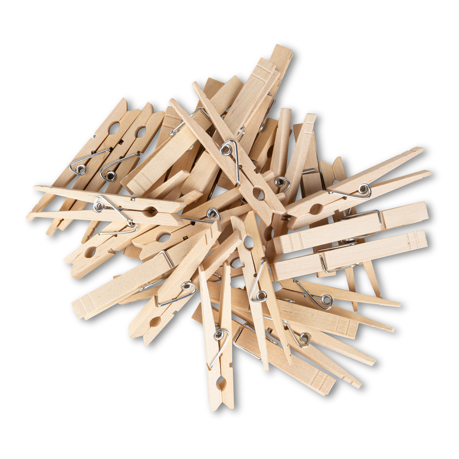 Set de 100 de cârlige de rufe din lemn