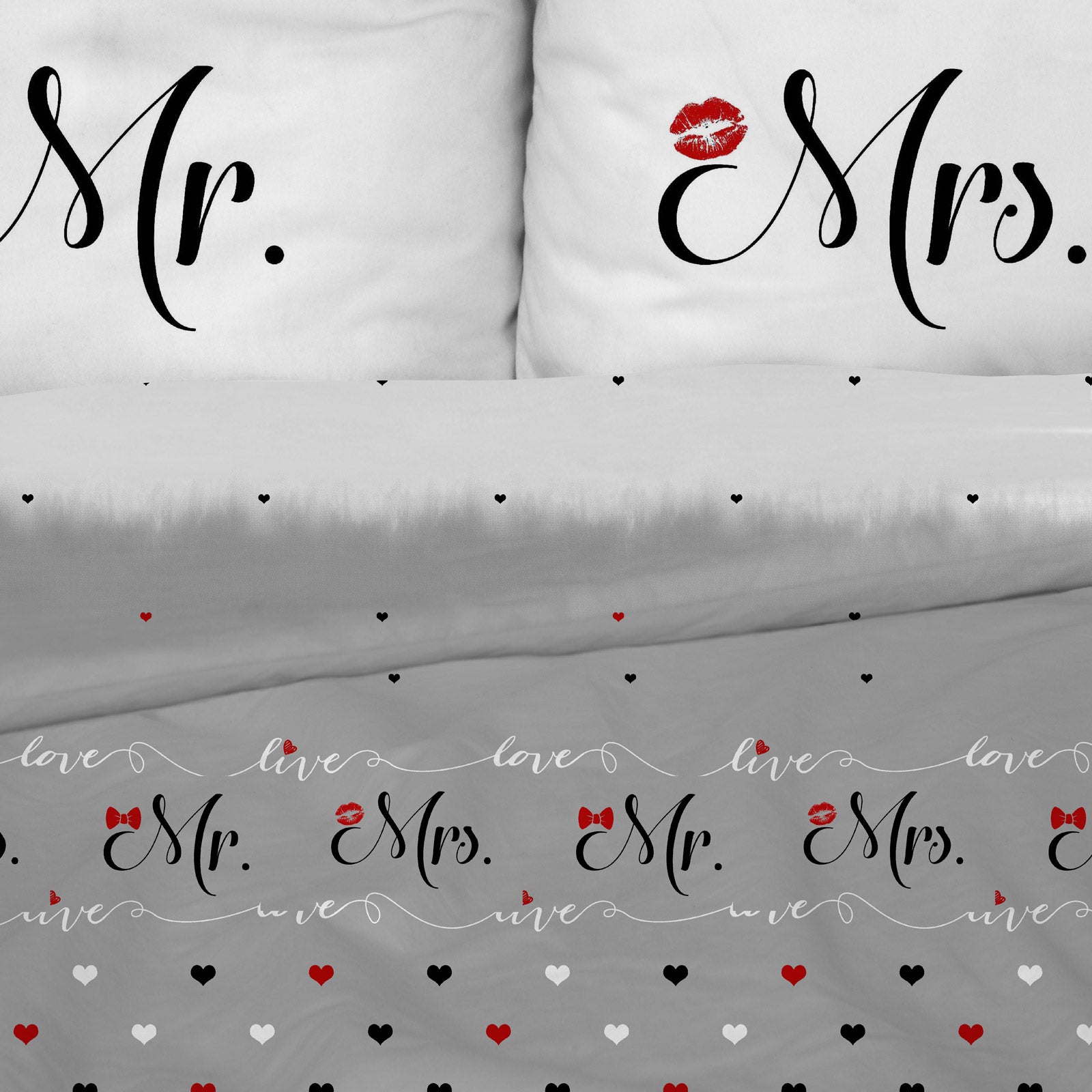 Lenjerie de pat din bumbac Mr&Mrs